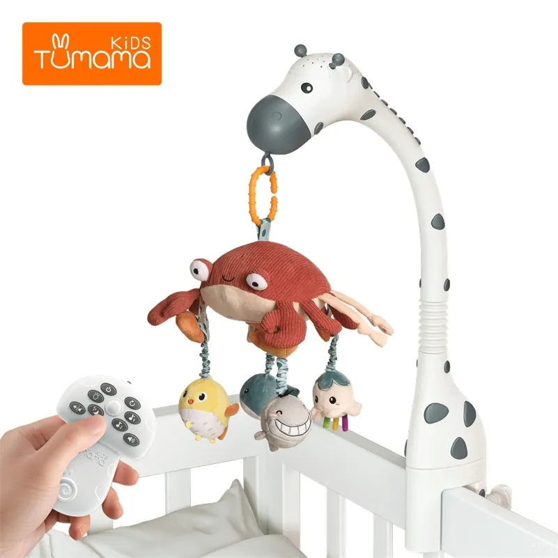 TUMAMA Crib Mobile avec lumières de projection et musique avec télécommande nouveau-né bébé mobile hochets jouets 210320