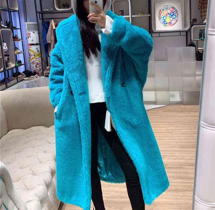 Nature Inspired Womens Winter Long Teddy Coat With Collar Long