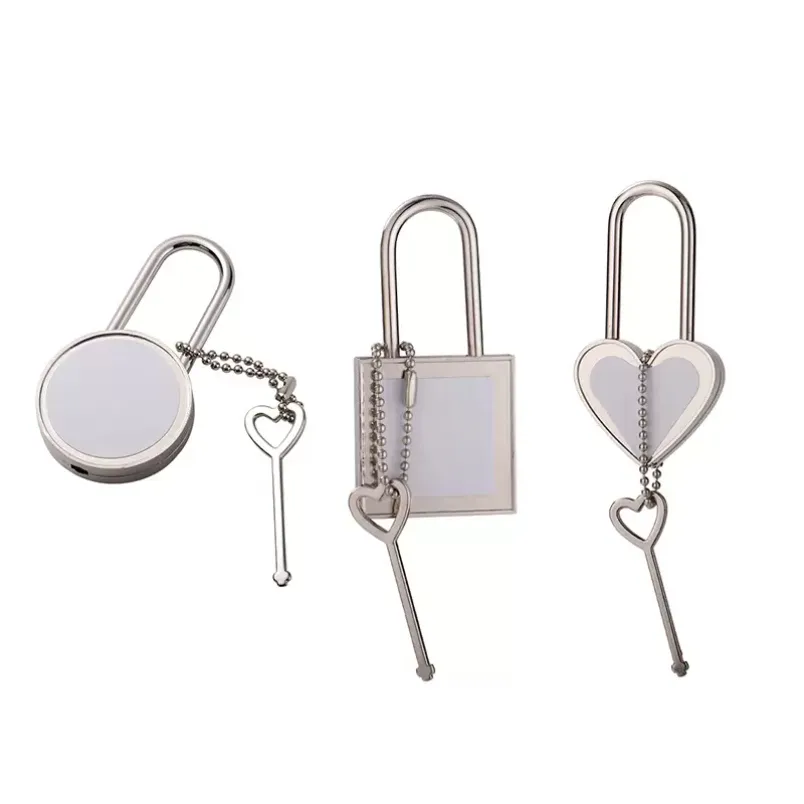 Sublimaton Wish Lock Lucchetto per bagagli Lucchetto per San Valentino Lucchetto per trasferimento di calore Lucchetto circolare quadrato a forma di cuore Fast Xu 0228