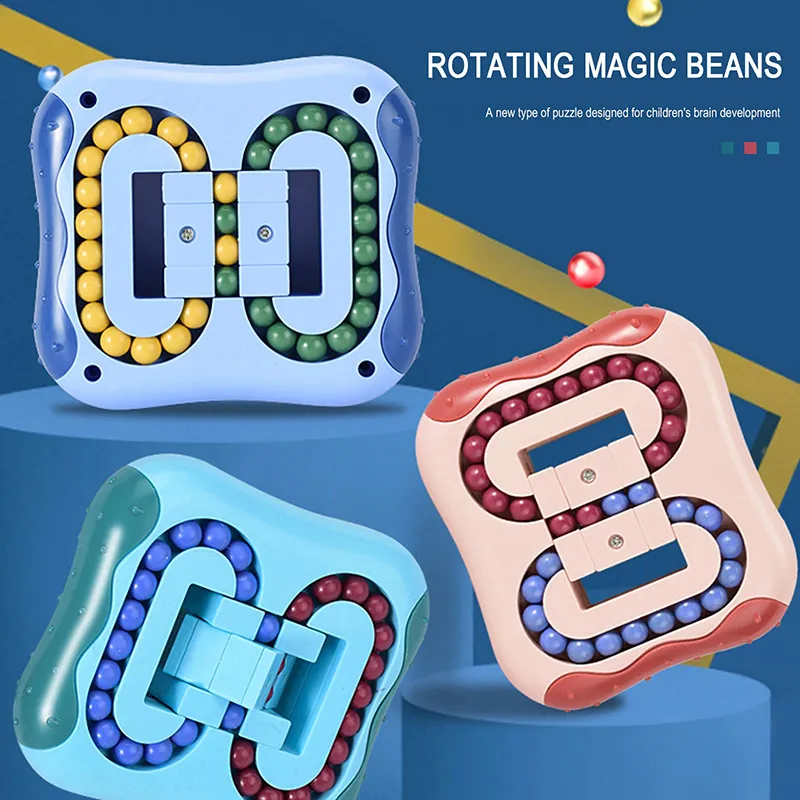 Magic Cube Square Puzzle Fidget Toy Anti Stress Square Rotating Bean Fingerty Prezenty Wielkanoc Urodziny Prezenty Gry Edukacyjne dla dzieci Dorośli Dzieci Chłopcy Dziewczęta