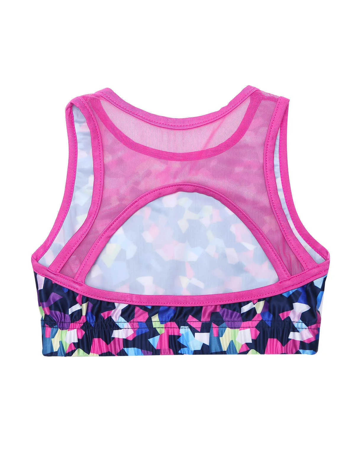 Summer Kids Girls Girls Gymnastics Dancewwear Outfits Digital Stampa per tracce senza maniche per carri armati Mesh Top Pants Sports Set