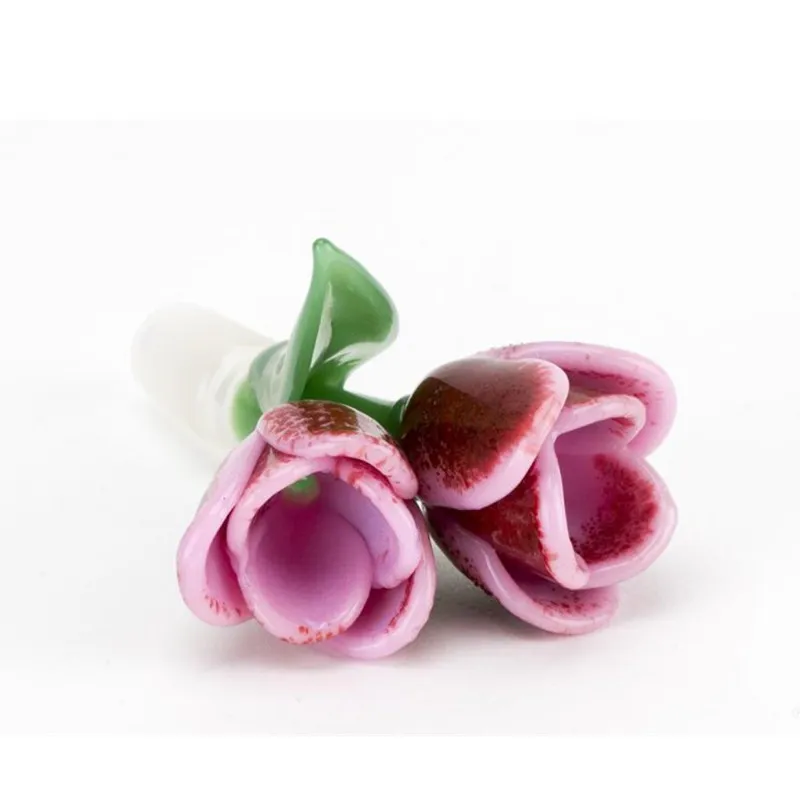 Wholesale Red Flower Glass Hookah Bowl With 14mm Bongs From Hookah2021