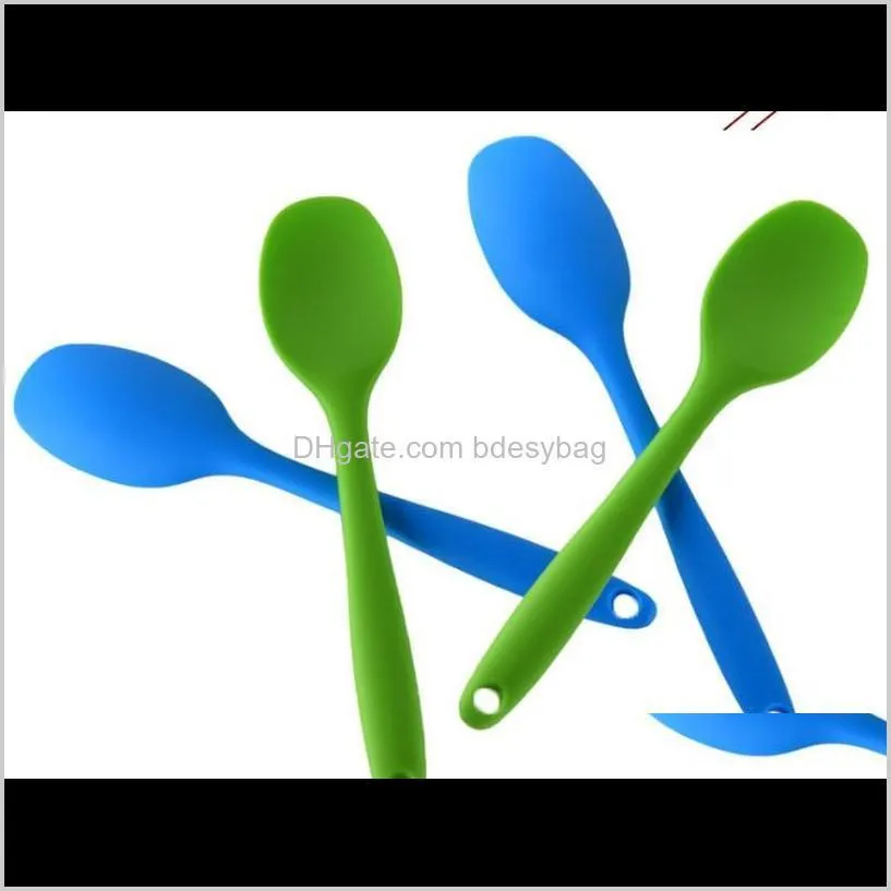 5color 206mm universal flexible heat resistant silicone spoon scraper spatula ice cream cake for shovel kitchen tool