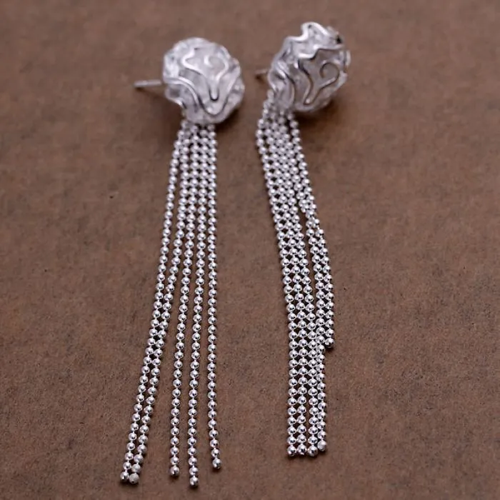 Rose Kvinnor Elegant Noble Design Vacker Mode Silver Färgparty Stud Earring Smycken Fabrikspris E048