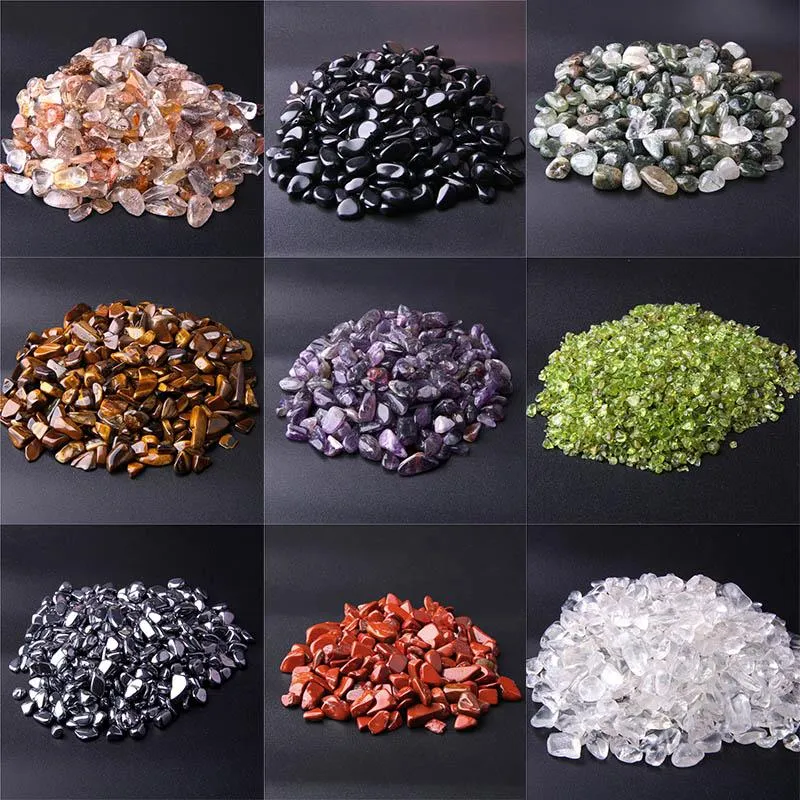 Andere Ongeboorde 20G 50G 100G Gemengde Onregelmatige Natuurlijke Quartz Crystal Grind Chip Steen Getrommeld Gem voor DIY Thuis Vis Decor