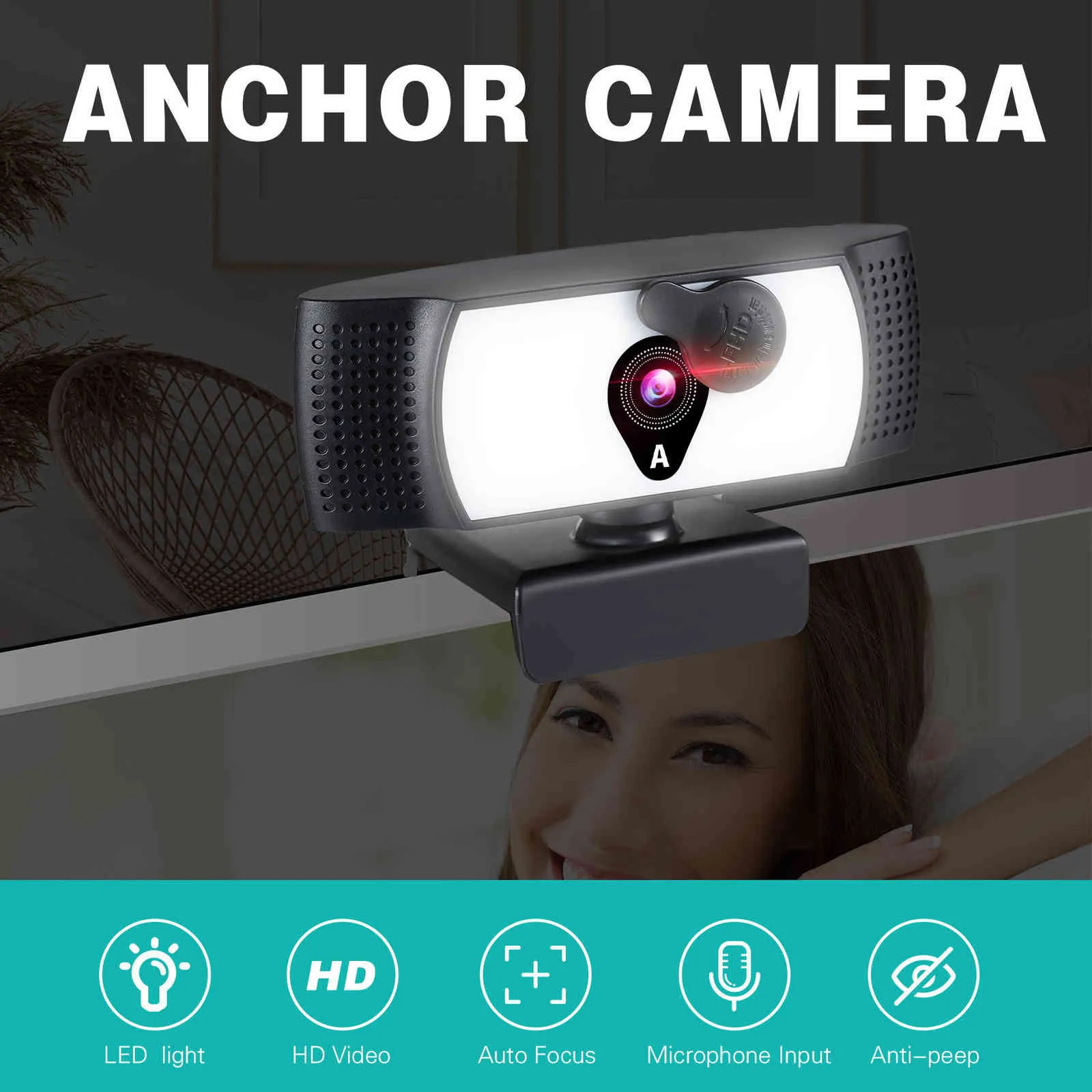 Autofokus-Webcam Sailvde 4K-Mikrofon Netzwerk USB 1080p HD Live-Übertragung 2K-Treiber - Laptop-Computer-Webcam-Kamera