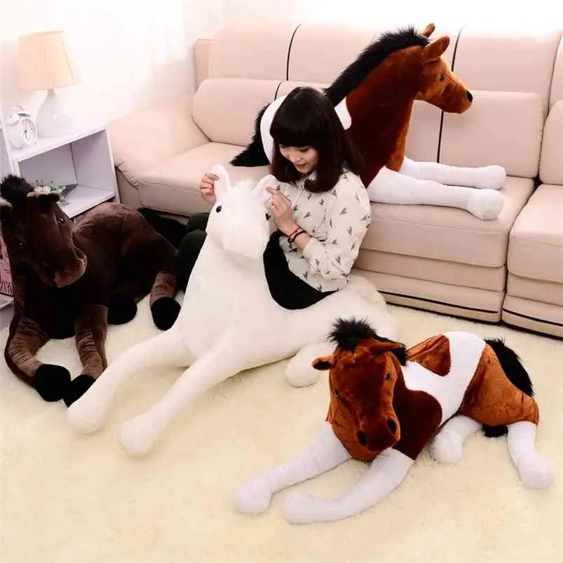 Save Big on Bulk Giant Horse Stuffed Animal 70*40cm Giant Stuffed  Simulation Animal Horse Plush Toy Prone Doll Kids Children Birthday Xmas  Gift Home