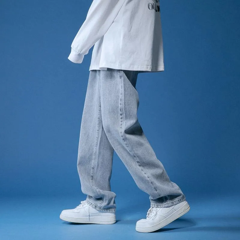 Men039s Jeans Fashion Loose Straight 2022 Casual Wide Leg Pants