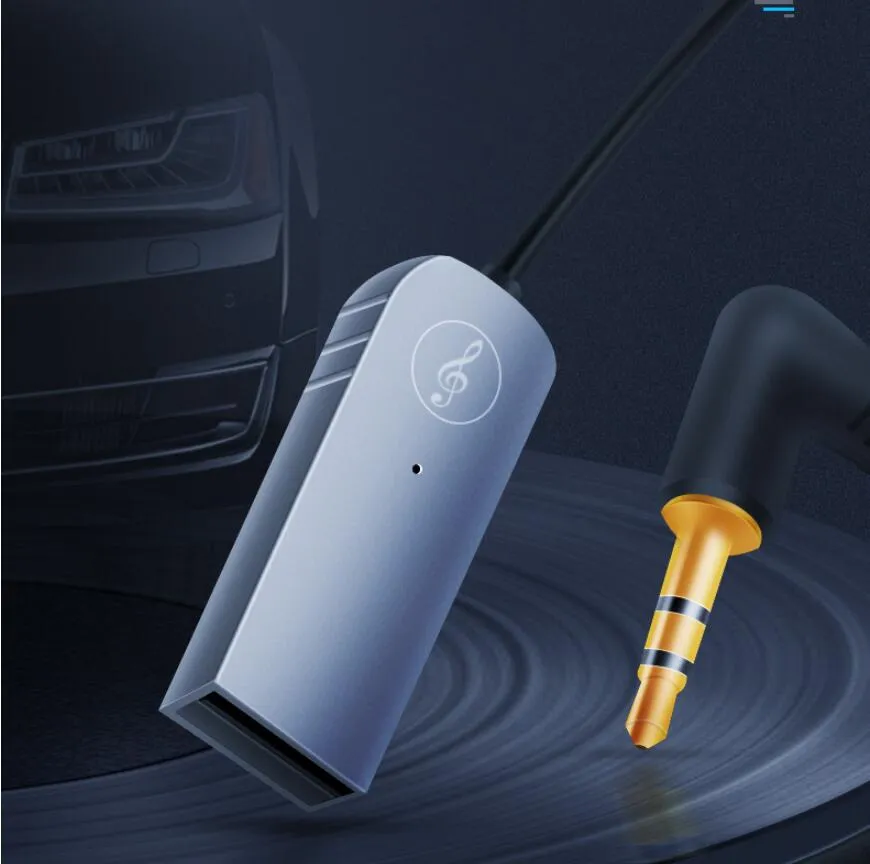 Bluetooth Aux Wireless Autoempfänger USB auf 3,5 mm Klinke Audio Musik  Mikrofon Freisprechadapter für Lautsprecher 90 Grad