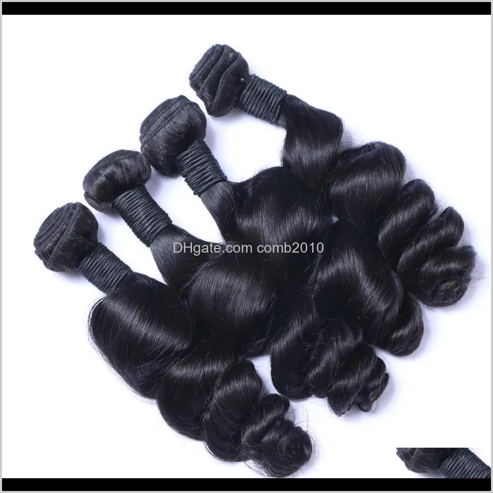 unprocessed brazilian human remy virgin hair loose wave hair weaves hair extensions natural color 100g/bundle double wefts