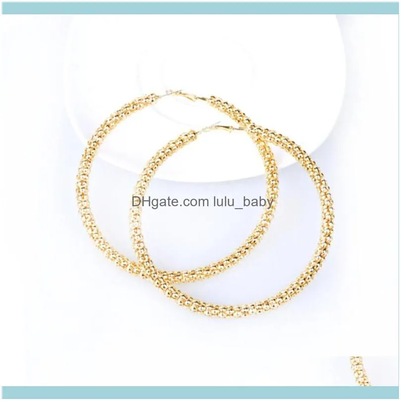 Fashion 4` Chunky Gold Tone Big Oversize Huge Hoop Earrings 10cm Round Hoops For Women & Huggie