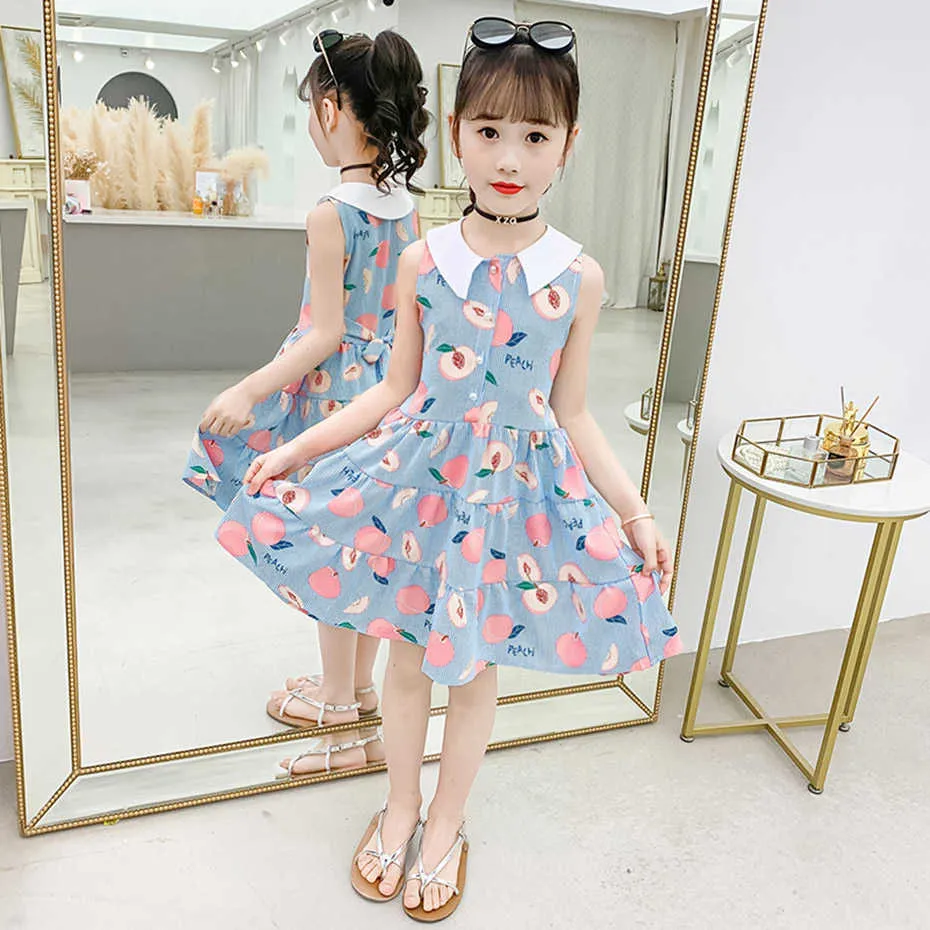 Striped Floral Girls Party Dresses For Girls Summer Childrens