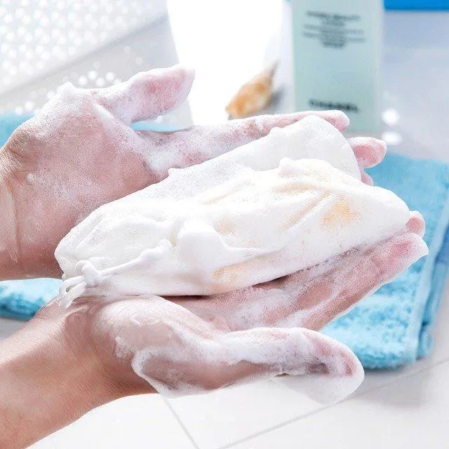 Soap Blister Bubble Net Deep Cleaning Cream Foaming Cleanser Face Wash Froth Nets Manual Bag Bathroom Accessories DH5622