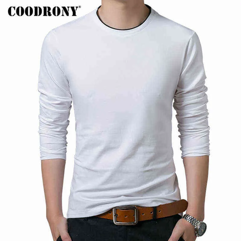 COODRONY T Shirt Men 2019 Autumn Casual All-match Long Sleeve O-Neck T-Shirt Men Brand Clothing Soft Cotton Tee Shirts Tops 8617 G1229