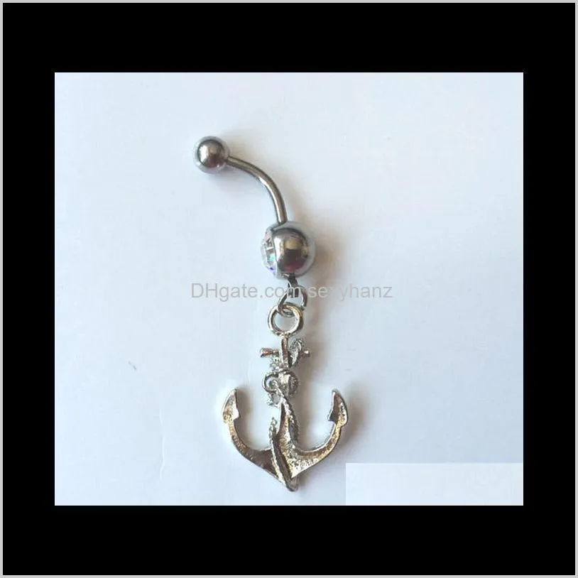 D0438 The anchor style Belly Button Navel Rings mix colors navel belly ring ,body piercing jewelry