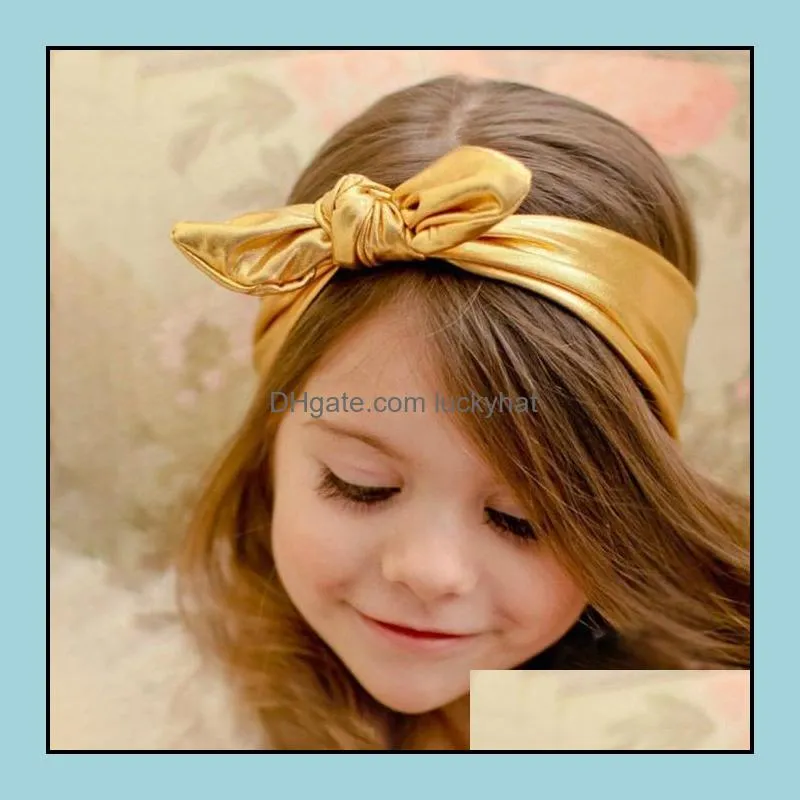 Headbands Jewelrytwinkling Gilding Bow Knot Headband Band Hair Wrap Fashion Jewelry For Children Girls Gifts Drop Delivery 2021 Oa3Gq