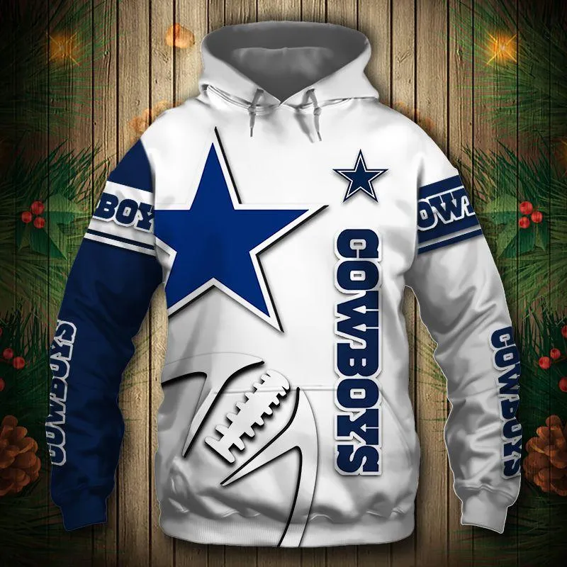 Men's Hoodies & Sweatshirts Fashionable Cowboys Hoodie Running Player Beating Line Letter Star Print 3D Sweatshirt American Siz S-5xle