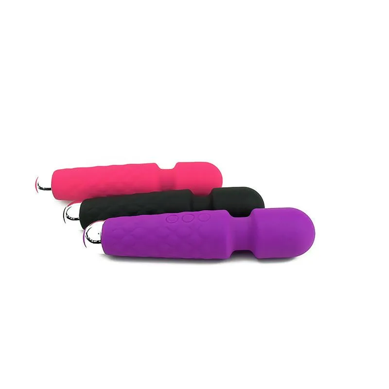 Baguette de massage en Silicone à plusieurs vitesses, vibrateur magique pour tout le corps, étanche, rechargeable par USB, 247S