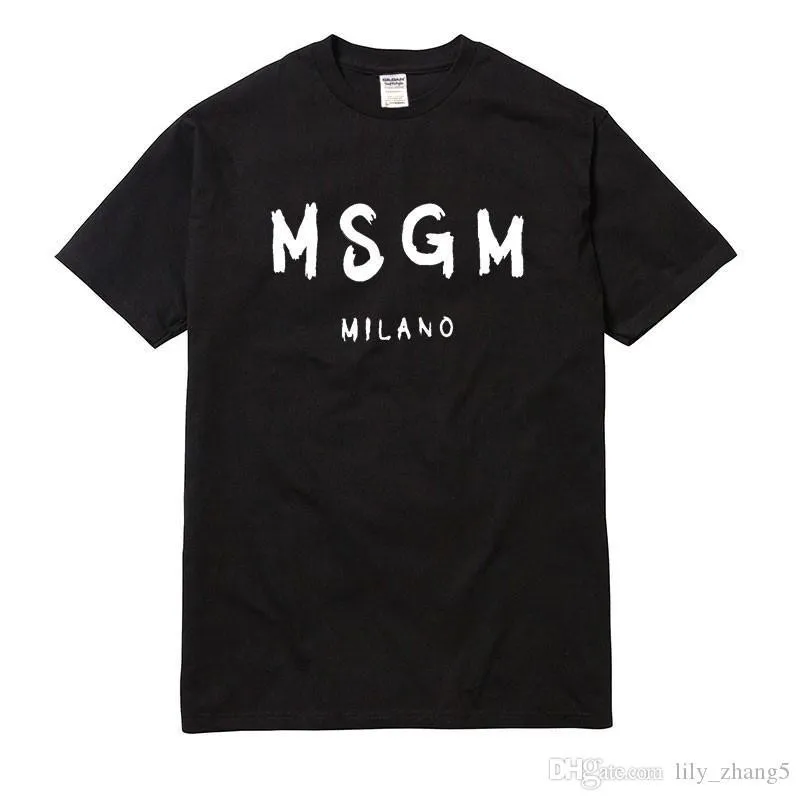 Wholesale-High Quality Men/Women MSGM T Shirt Summer Couple Brand Letter Printed Tops Tee Casual Cotton Short Sleeve O-Neck Tshirt
