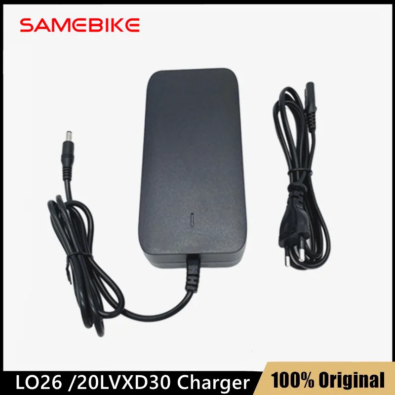 شاحن بطارية ليثيوم كهربائي كهربائي أصلي ل SAMBIKE 20LVXD30 / LO26 قابلة للطي E-BIKE 100-240V 2.2A شاحن