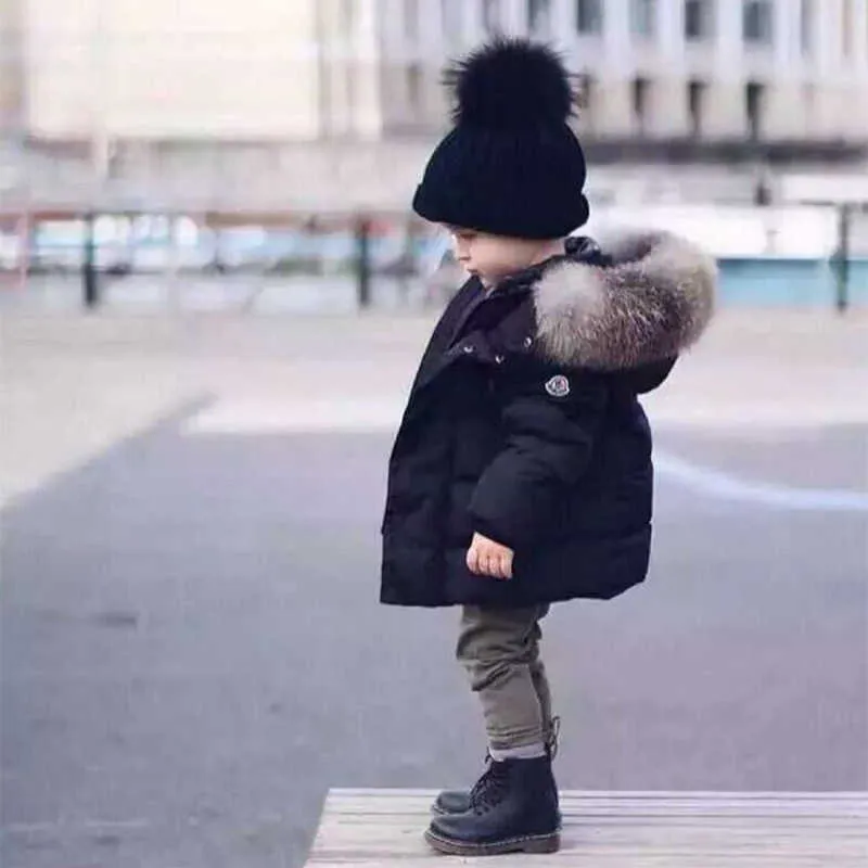 Cotton Padded Thickening Thermal Boys Girls Parkas Hooded Winter Kids coat Children's Outfit Toddler Warm Thick Jacket G0913