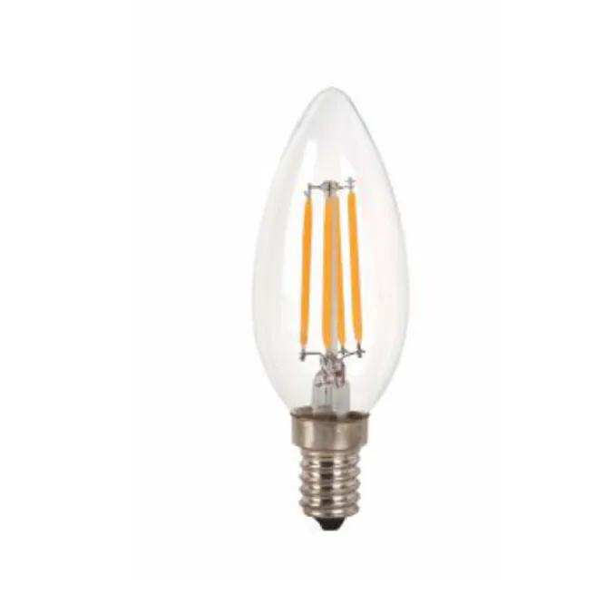 Ampoule LED à Filament variable AC185-265V C35, bougie 2W 4W 6W E14, verre transparent, 2700K 6000K, pour lustre en cristal suspendu au sol