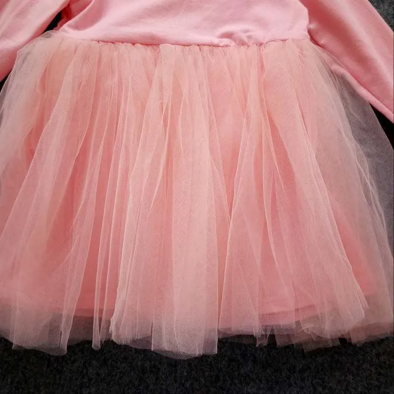 Baby girls dresses for party and wedding princess dress long Sleeve with Voile keep warm Tutu Dance Dress 9 Months-3Years (2)