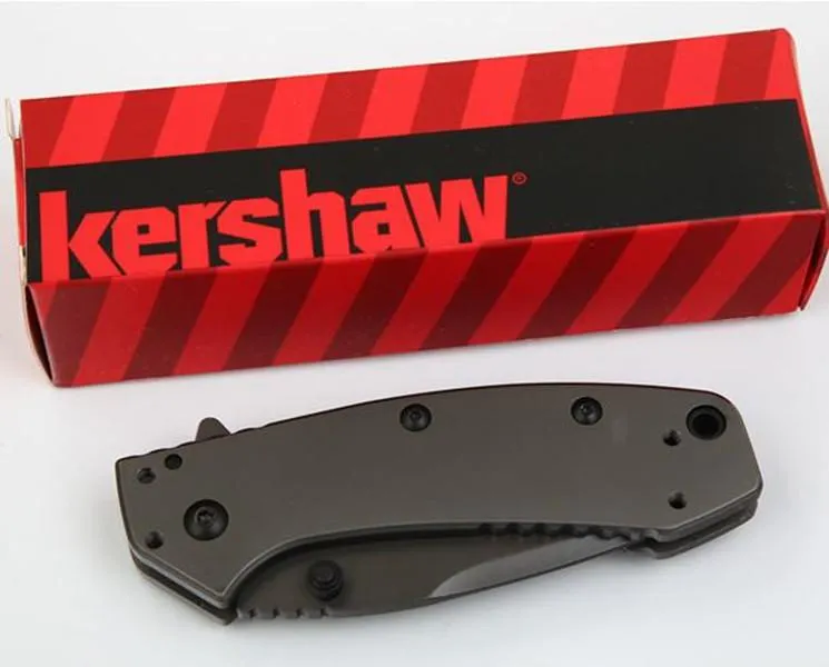 Kershaw 1555TI Titanium Tactical Folding Knife Hinderer Design Flipper