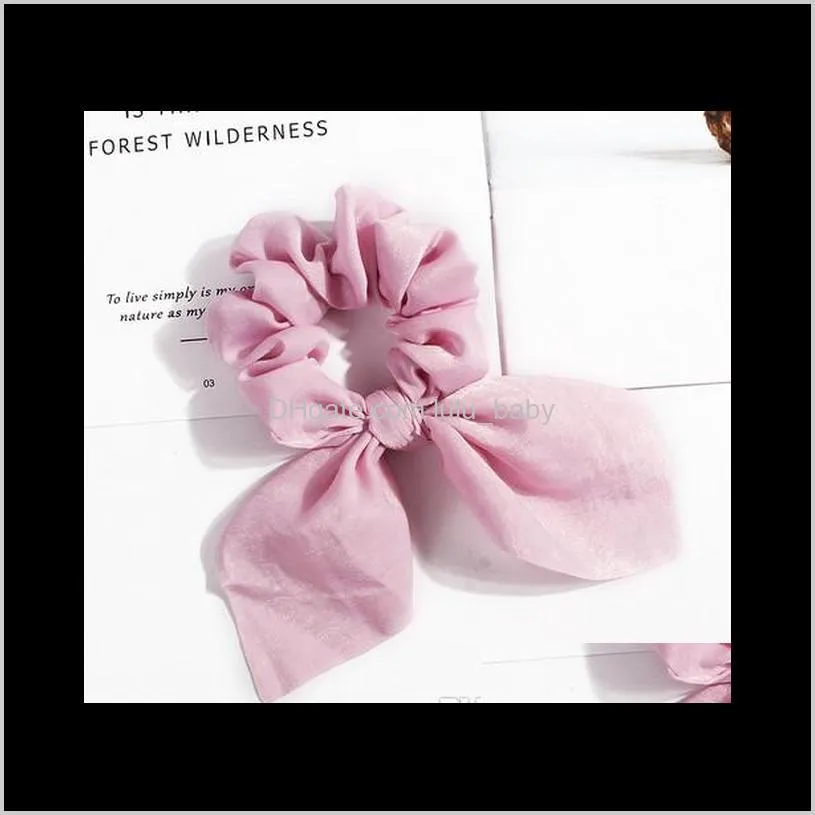 bow scrunchies for hair satin silk scrunchies, hair accessories for women ladies young women, assorted colors scrunchies