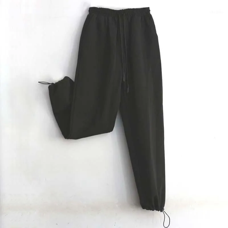 Pantalon pour hommes, Leggings réglables avec cordon de serrage, Tube droit, ample, vêtements de travail Hip Hop, loisirs, Jogging, fermeture, grand pantalon de survêtement