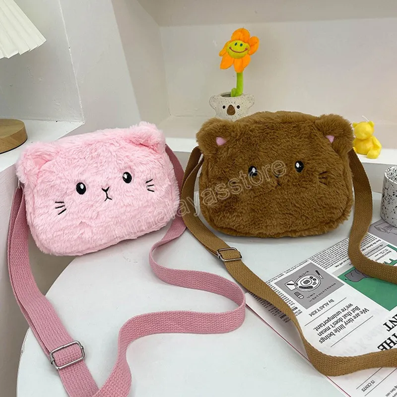 Bonitos Bolsos De Hombro De Felpa Suave Para Ni as Peque as Bolso