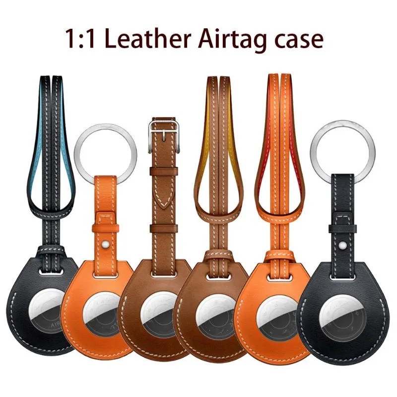 Tillämplig Apple Airtag Protective Sleeve Spot Leather Case Keychain Locator Airtags