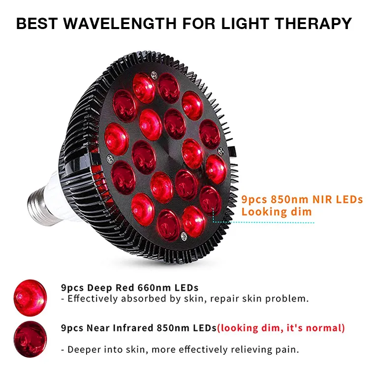 LED's therapie riem LED-lampen 54W rode lichten rood 660nm en in de buurt van infrarood 850nm lichttherapys bollen voor huid pijnverlichting