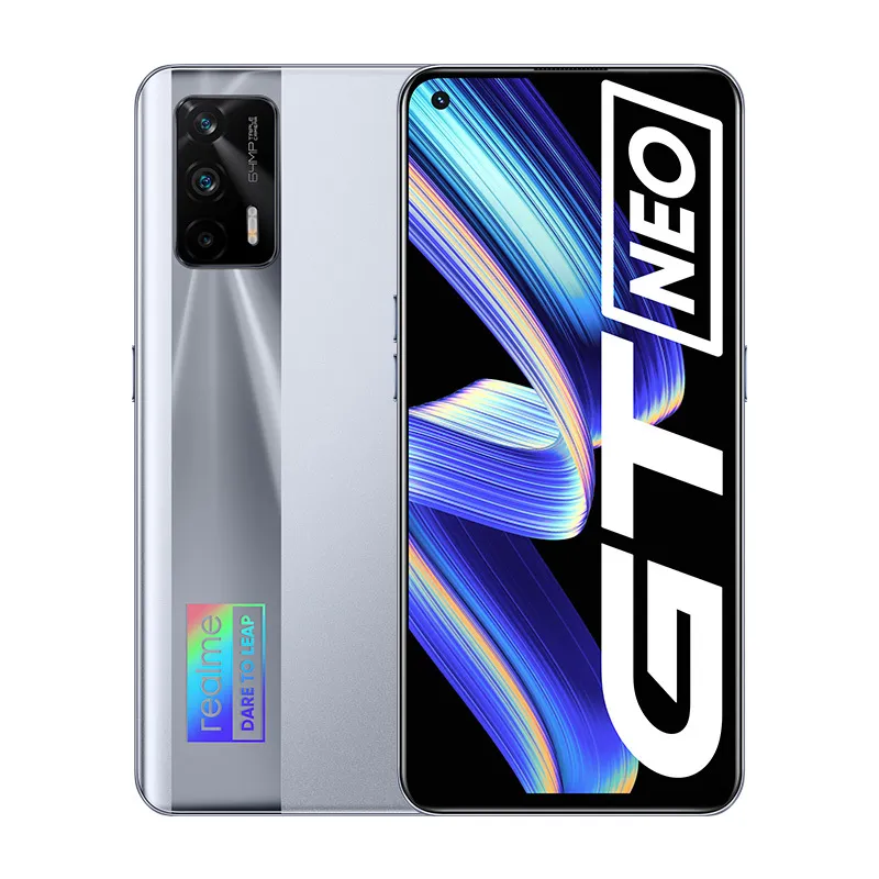 Original Realme GT Neo 5G Telefone Celular 12GB Ram 256GB Rom MTK Deminsty 1200 64.0mp Ai NFC 4500mAh Android 6.43 "Amoled Full Screen Fingerprint Id Face Smart Cell Phone