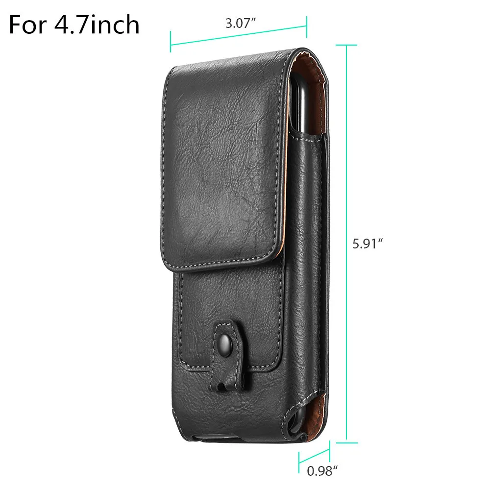 Universal Pouch Leather phone Case For iphone XS X 7 8 plus Waist Bag Magnetic holster Belt Clip phone cover for redmi 5 plus (10)