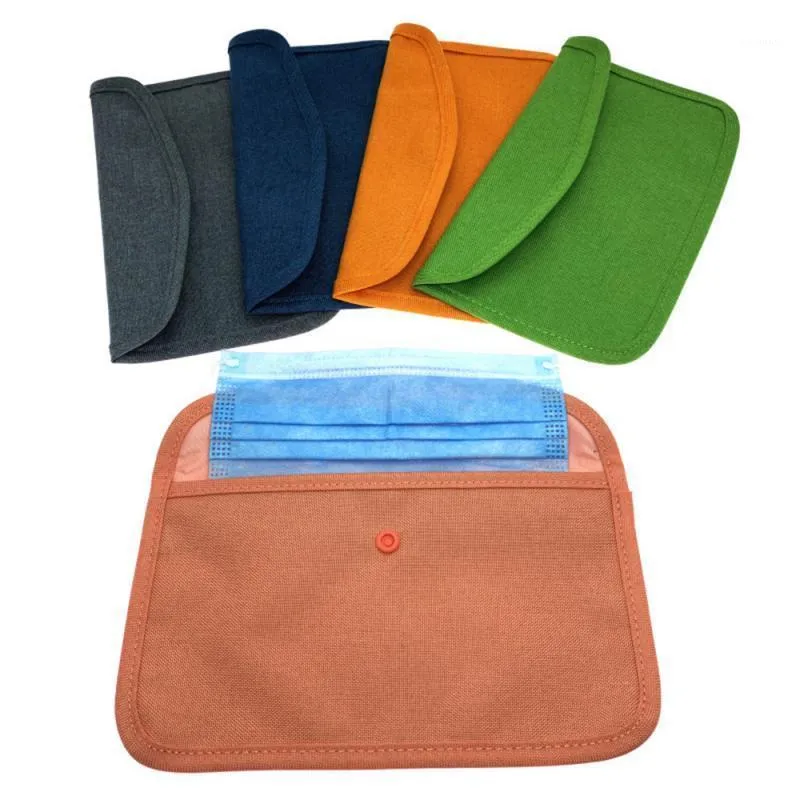 1Pcs Scatola pieghevole Maschere usa e getta Maschere colorate Borsa in tessuto Contenitore antipolvere Custodia portatile Borse organizer