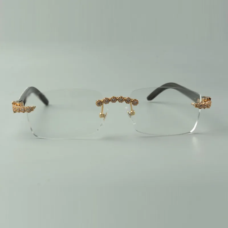Designer Bouquet Diamond okulary Ramki 3524012 z naturalnymi mieszanymi świątyniami rogu bawołów dla unisex2829