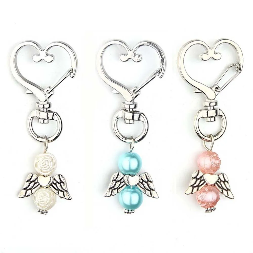 10st Baby Favor Chopening Keychain Angel Baby Shower Girl Boy Baptism Present Giveaway Souvenir