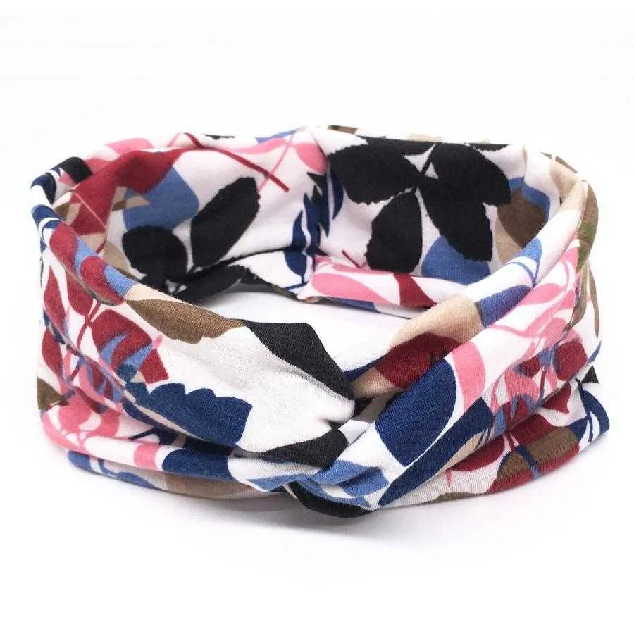 European and American fashion yoga headband temperament printing knotted ladies wide-brimmed headband jewelry hair accessories