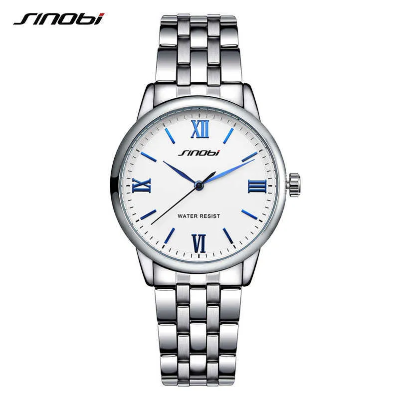 Sinobi marca casal relógios homem mulheres relógio de luxo relógio de aço inoxidável relógio impermeável relogio masculino amante drop shipping q0524
