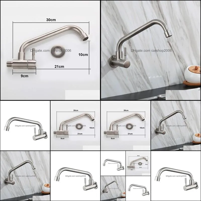 Bathroom Sink Faucets Stainless Steel Kitchen Faucet Brushed Process Swivel Basin Rotation & Cold Water Mixers Tap1