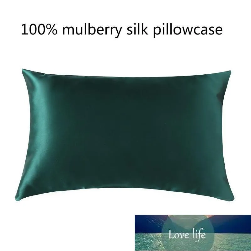 Poszewka na poduszki 1 Sztuk 19mm Momme Standard Silk Poszewka 100% Soft Mulberry Pojedynczy Satyna do włosów i skóry