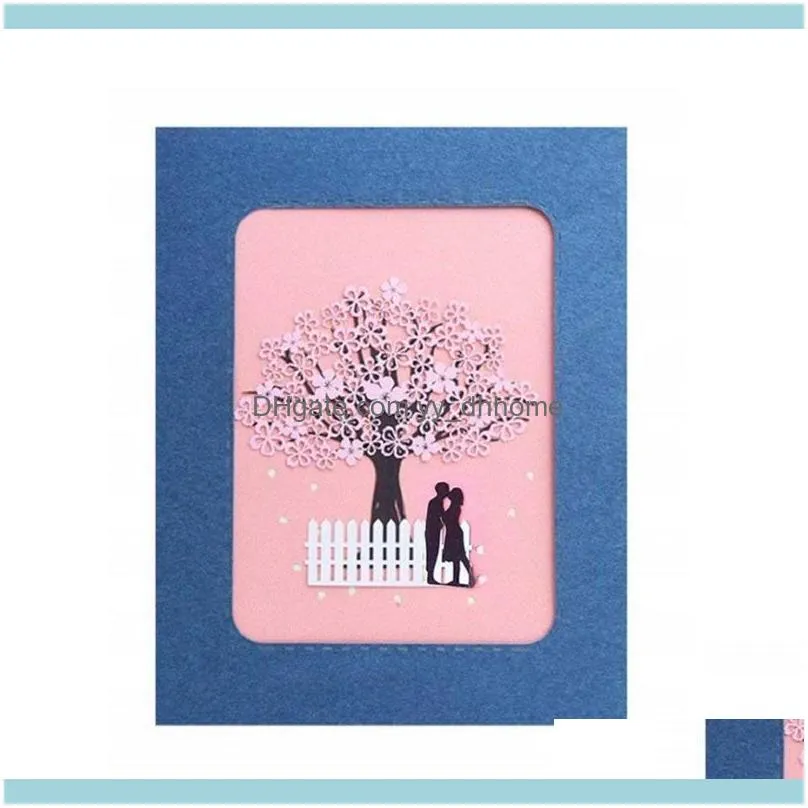 Handmade Up Romantic Birthday, Anniversary, Dating Card for Husband, Wife, Boyfriend, Girlfriend - Cherry Blossom Tree with1