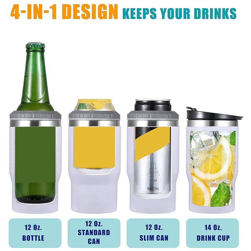 KOOZIE Stainless Steel Triple 3-in-1 Can Cooler, Bottle or Tumbler with Lid  for 12 oz Standard Cans | Double Wall Vacuum Insulated for Hot and Cold