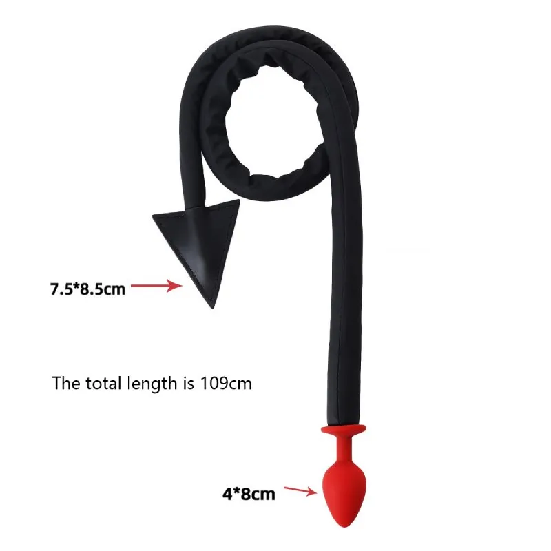Black Devil Silicone Anal Plug Adult Bondage Tail... From Dgw168, $24.18