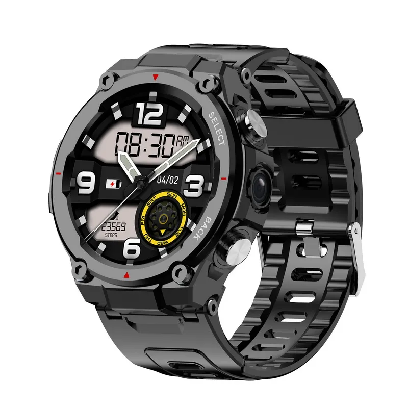 Q998 Outdoor 4G Smart Watch 1,28" Écran robuste Étanche IP68 Antipoussière Antichute Natation Smartwatch SOS Caméra Montres de sport