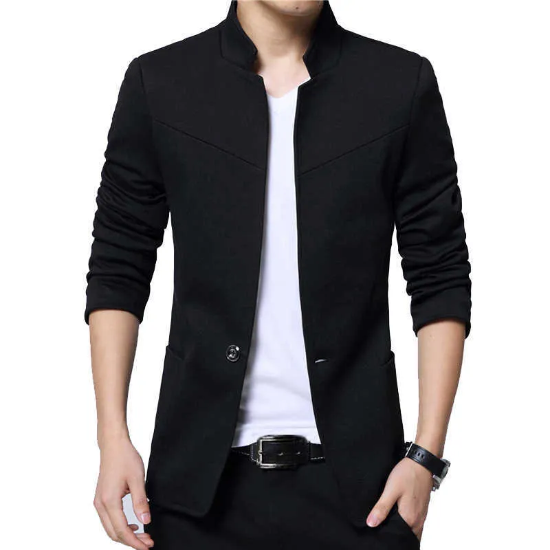 Liseaven Blazer Men Jackets Male Stand Collar Male Blazers Slim Fit Mens Blazer Black Jacket Men Plus Size 5XL 210818 From 58 87 DHgate