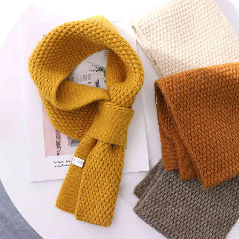 Design lavorato a maglia fazzoletto da collo traforato moda coreana piccolo orecchio uomo e donna sciarpa calda invernale