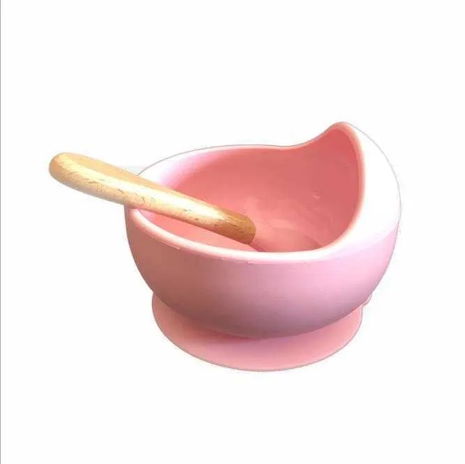 Silicone Baby Complementary Bowl Baby Tableware Shatter Resistant Bowls Spoons Sets Food-Grade Silica Gel Dishes Design XTL192