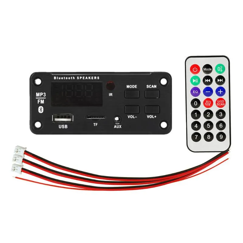 MP4 Players Multifuncional Car Mp3 Player 2x25w Power 12V Tela colorida Bluetooth 5.0 Placa de decodificador